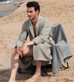 Men's Lightweight Waffle Hotel and Spa Robe Sage Green