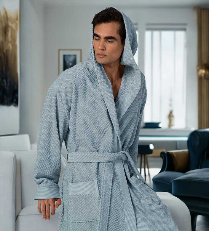 Men's Luxury Turkish Cotton Terry Cloth Robe with Hood