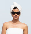Hair Towel Wrap Made With Absorbent Turkish Cotton White Front
