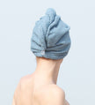 Hair Turban Wrap for Drying Hair with A Towel Blue Back