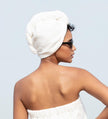 Turkish Cotton Hair Towel Wrap White Back