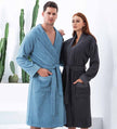 Men's Luxury Turkish Cotton Hooded Terry Cloth Robe Blue