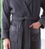 Men's Luxury Turkish Cotton Terry Cloth Robe with Hood Charcoal Macro