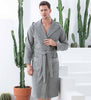 Men's Luxury Turkish Cotton Terry Cloth Robe with Hood Grey