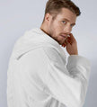 Men's Luxury Turkish Cotton Hooded Terry Cloth Robe White Back