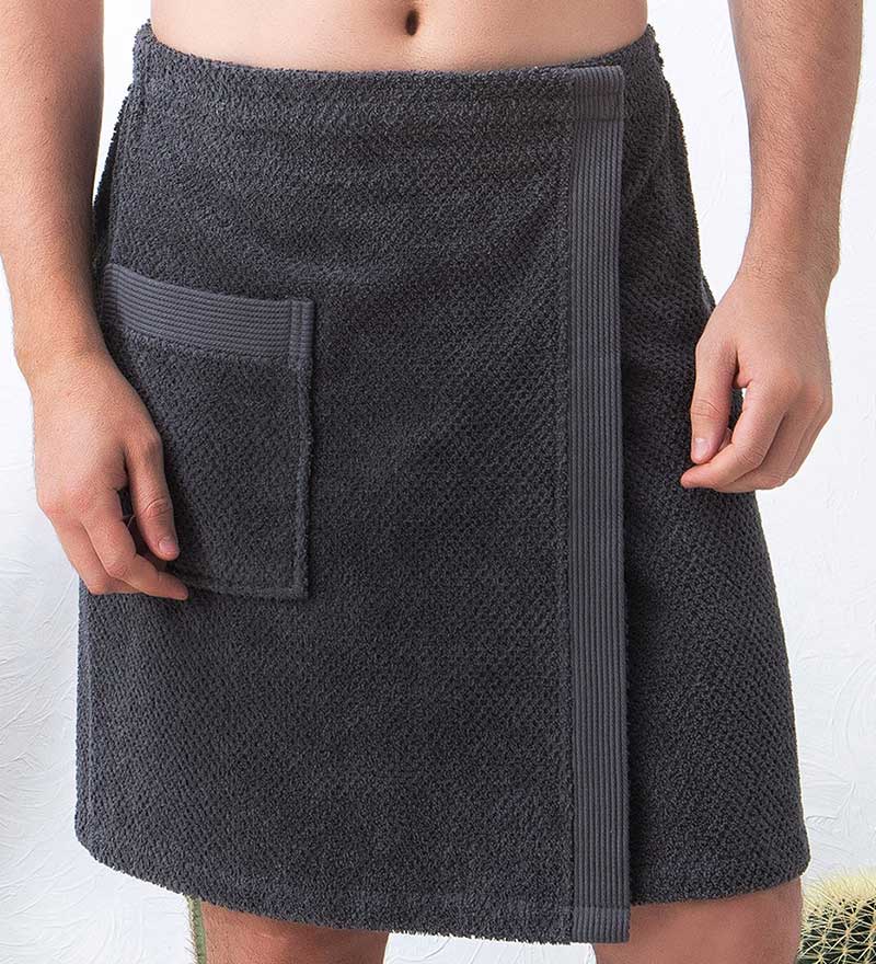 Men's Towel Wrap Charcoal Macro