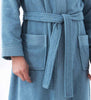Men's Turkish Cotton Terry Cloth Kimono Bathrobe Blue Macro