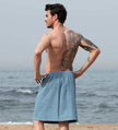 Men's Velcro Towel Wrap Blue Back
