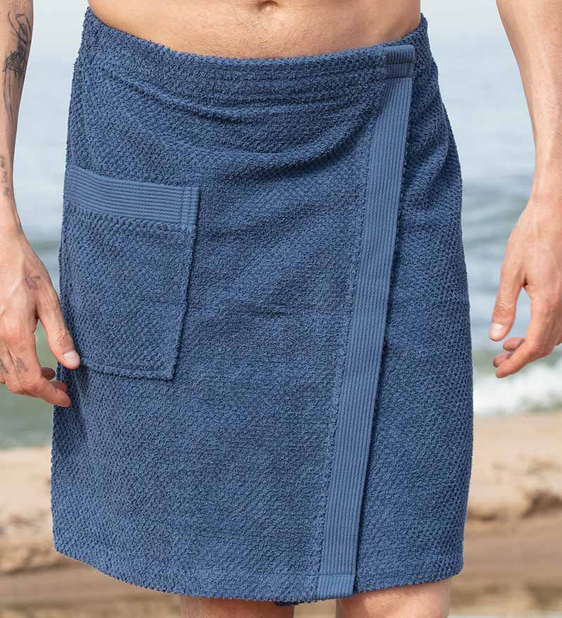 Men's Towel Wrap Navy Macro