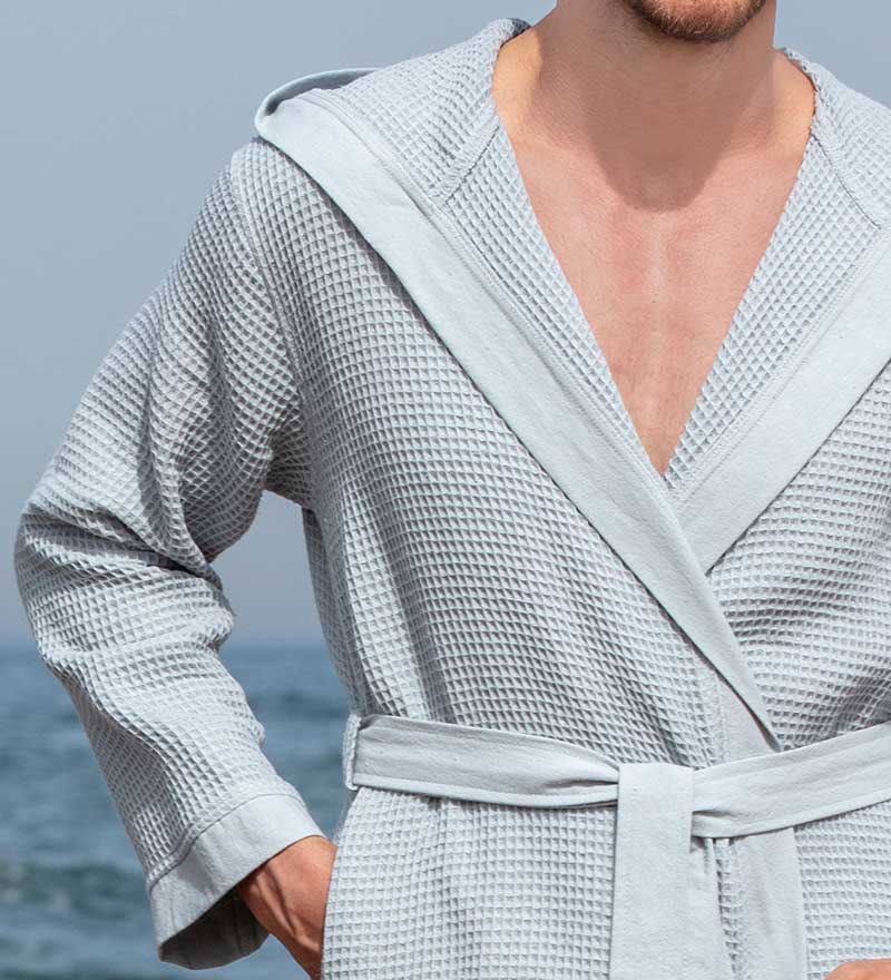 Turkish Cotton, Mens newest Robe , Latte Kaftan, Hooded Bathrobe, Kimono Present, Kaftan for him