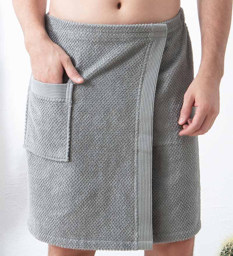 Men's Towel Wrap Grey Macro