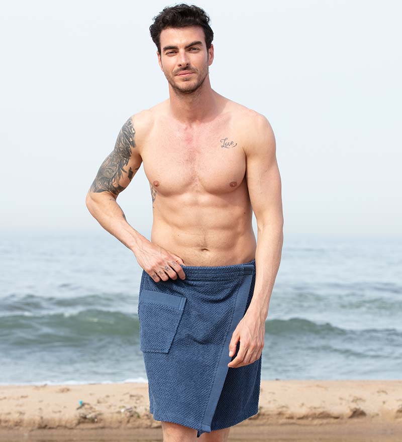 Men's Velcro Towel Wrap Front