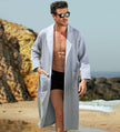 Men's Lightweight Waffle Hotel and Spa Robe Blue Grey