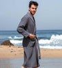 Men's Lightweight Waffle Hotel and Spa Robe Charcoal