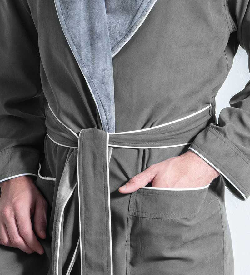 Microfiber Spa Robe for Men Khaki Green
