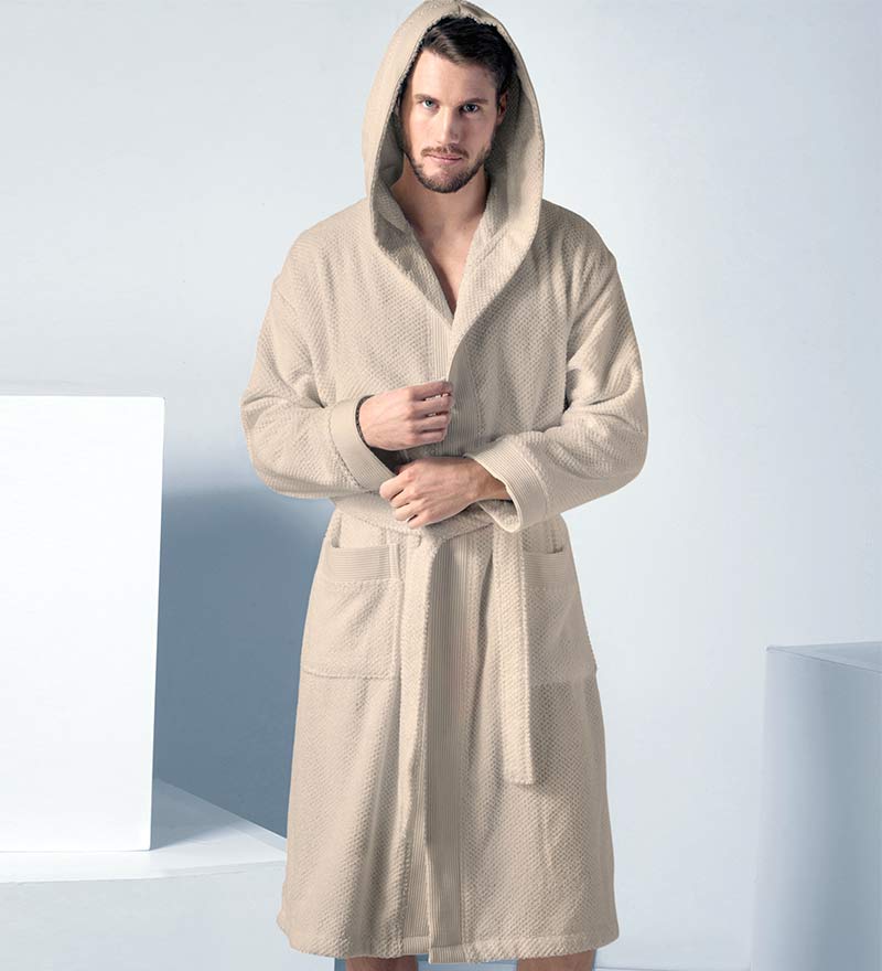 1To Finity Mens Collar Bathrobe, Dressing Gown, Super Soft,  Absorbent-Perfect for Gym, Shower, Spa, Hotel Robe, Vacation.