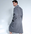 Microfiber Spa Robe for Men Charcoal Back