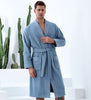 Turkish Cotton Terry Cloth Male Kimono Robe Blue Front