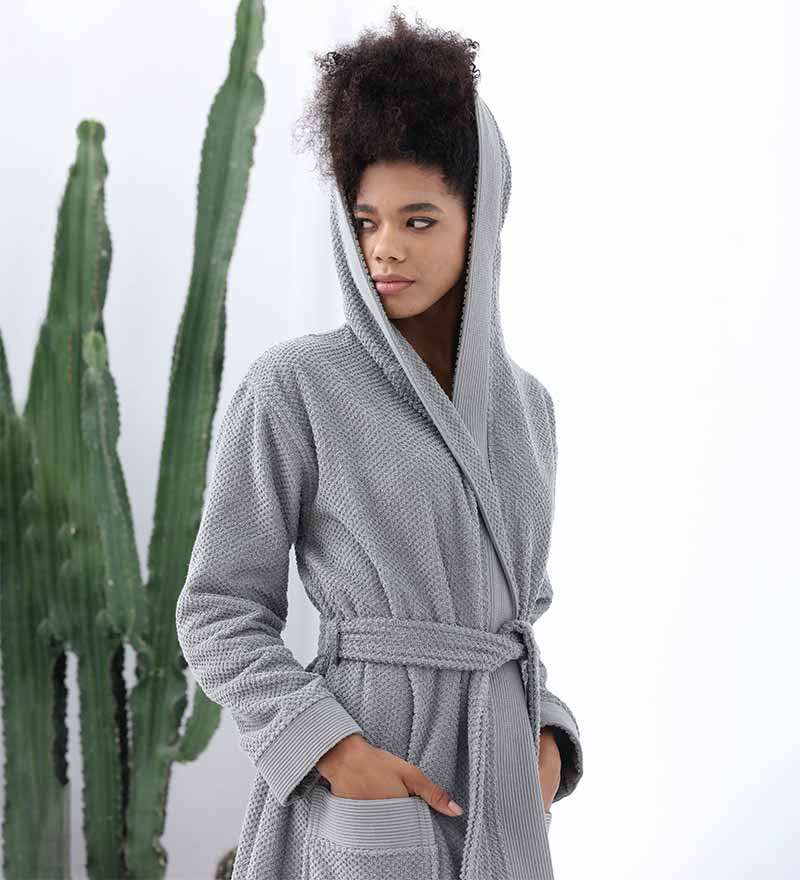 Women's Hooded Turkish Cotton Terry Cloth Robe | SEYANTE