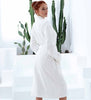 Women's Turkish Cotton Terry Cloth Kimono Robe White Back
