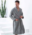 Turkish Cotton Terry Cloth Male Kimono Robe Grey