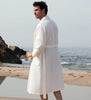 Waffle Weave Lightweight Robes for Men with Shawl Collar White Back