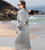 Waffle Weave Lightweight Robe for Women with Shawl Collar Grey Back