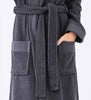 Women's Turkish Cotton Robe Hooded Charcoal
