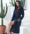 Women's Hooded Terry Cloth Robe Navy