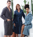 Women's Turkish Cotton Robe Hooded Charcoal Blue Navy
