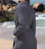 Waffle Weave Lightweight Robe for Women with Shawl Collar Charcoal Back